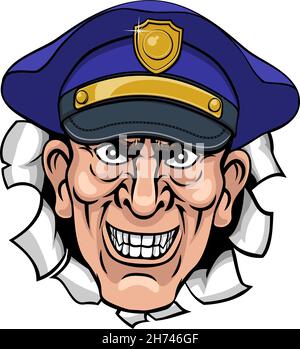 Poliziotto significa funzionario di polizia Ponting Cartoon Illustrazione Vettoriale
