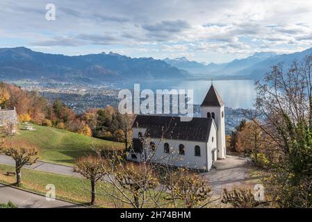 Vista del lago leman dal monte Pelerin. Svizzera Foto Stock