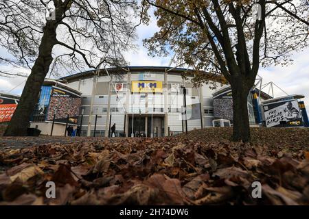 Hull, Regno Unito. 20 Nov 2021. Vista generale fuori dallo stadio MKM davanti alla partita di Hull, Regno Unito, il 11/20/2021. (Foto di James Heaton/News Images/Sipa USA) Credit: Sipa USA/Alamy Live News Foto Stock