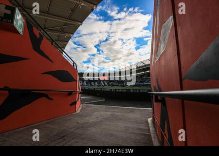 Hull, Regno Unito. 20 Nov 2021. Vista generale all'interno del MKM Stadium davanti alla partita di Hull, Regno Unito, il 11/20/2021. (Foto di James Heaton/News Images/Sipa USA) Credit: Sipa USA/Alamy Live News Foto Stock