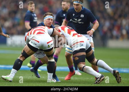 Edimburgo, Regno Unito. 20 novembre 2021. Hamish Watson of Scotland durante la partita Autumn Nation Series al Murrayfield Stadium di Edimburgo. Il credito d'immagine dovrebbe leggere: Neil Hanna / Sportimage Credit: Sportimage/Alamy Live News Foto Stock