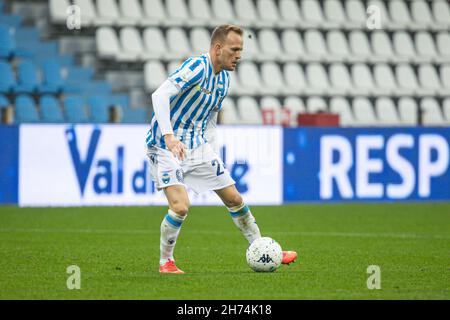 Ferrara, Italia. 20 Nov 2021. LORENZO DICKMANN (SPAL) durante SPAL vs US Alessandria, Campionato Italiano di Calcio BKT a Ferrara, Italia, Novembre 20 2021 credito: Agenzia indipendente Foto/Alamy Live News Foto Stock