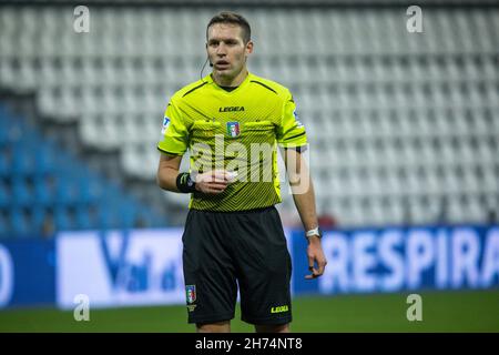 Ferrara, Italia. 20 Nov 2021. ARBITRO MATTEO MARCENARO durante SPAL vs US Alessandria, Campionato Italiano di Calcio BKT a Ferrara, Italia, Novembre 20 2021 credito: Agenzia indipendente Foto/Alamy Live News Foto Stock