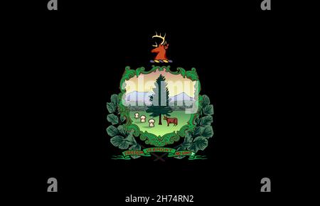 Vista dall'alto della bandiera degli Afro Americani dello stato del Vermont, stati Uniti d'America. USA Giunettesimo Freedom Day. Senza flagpole, design aereo, layout. Flag Foto Stock