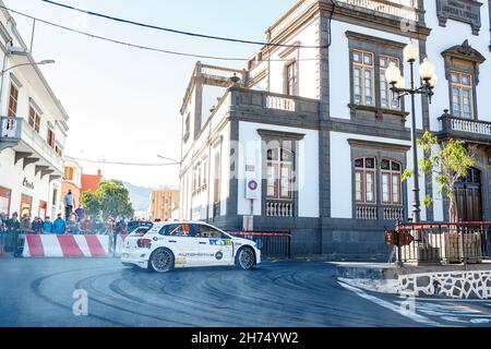 Isole Canarie, Spagna. 20 Nov 2021. 19 Chwist Daniel (Pol), Heller Kamil (Pol), Volkswagen Polo GTI R5, RallyTechnology, azione durante il FIA ERC Rally Islas Canarias 2021, ottavo round del FIA European Rally Championship 2021, dal 18 al 20 novembre 2021 a Las Palmas de Gran Canaria, Spagna - Foto Grégory Lenormand / DPPI Credit: DPPI Media/Alamy Live News Foto Stock