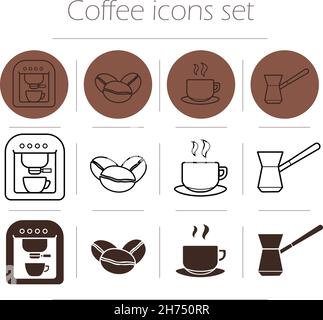 Caffè set di icone Illustrazione Vettoriale