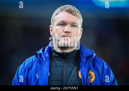 Hull, Regno Unito. 20 Nov 2021. Grant McCann manager di Hull City durante la partita a Hull, Regno Unito il 11/20/2021. (Foto di James Heaton/News Images/Sipa USA) Credit: Sipa USA/Alamy Live News Foto Stock