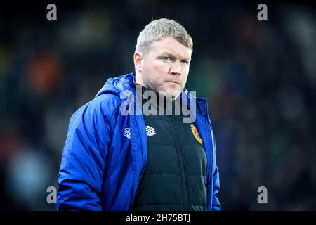 Hull, Regno Unito. 20 Nov 2021. Grant McCann manager di Hull City durante la partita a Hull, Regno Unito il 11/20/2021. (Foto di James Heaton/News Images/Sipa USA) Credit: Sipa USA/Alamy Live News Foto Stock