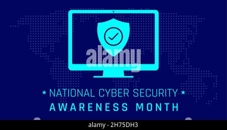 National Cyber Security Awareness Month. Illustrazione dello stock vettoriale Illustrazione Vettoriale