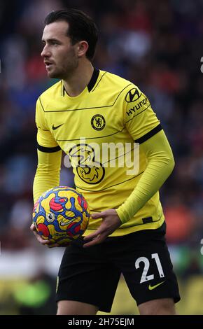 Leicester, Inghilterra, 20 novembre 2021. Ben Chilwell di Chelsea durante la partita della Premier League al King Power Stadium di Leicester. Il credito dovrebbe essere: Darren Staples / Sportimage Foto Stock