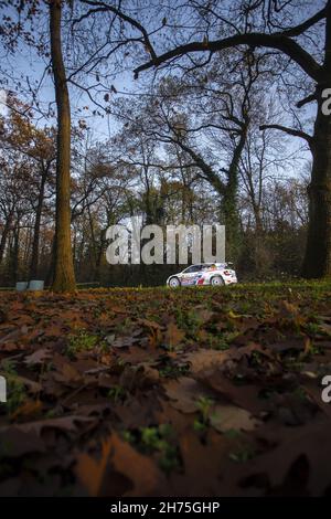 23 Gryazin Nikolay (raf), Aleksandrov Konstantin (raf), Movisport, Volkswagen Polo GTI, in azione durante l'ACI Rally Monza, 12° round del FIA WRC 2021, FIA World Rally Championship, dal 18 al 21 novembre 2021 a Monza, Italia - Foto: Nikos Katikis/DPPI/LiveMedia Foto Stock