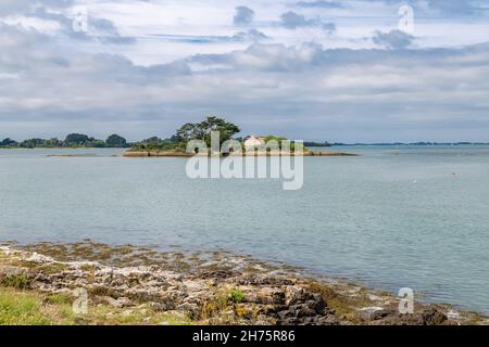 Saint-Armel in Bretagna, l'isola Quistinica, bella stagcape Foto Stock