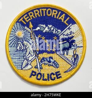 Toppa distintivo della polizia territoriale Foto Stock