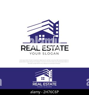 Architectural real estate building Company logo design,vettoriale construction Company brand design template.Architects and Construction vect Illustrazione Vettoriale