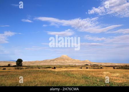 Scenic Crowheart Butte nel Wyoming fu il luogo di una grande battaglia del 1866 tra gli indiani Shoshone e Bannock da un lato e gli indiani Crow dall'altro Foto Stock