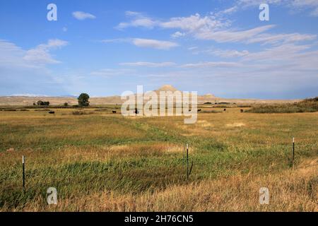 Scenic Crowheart Butte nel Wyoming fu il luogo di una grande battaglia del 1866 tra gli indiani Shoshone e Bannock da un lato e gli indiani Crow dall'altro Foto Stock