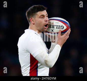 Londra, Regno Unito. 20 Nov 2021. LONDRA, INGHILTERRA - NOVEMBRE 20: Ben Youngs of England durante la partita Autumn International Series tra Inghilterra e Sud Africa, al Twickenham Stadium il 20 Novembre 2021 a Londra, Inghilterra Credit: Action Foto Sport/Alamy Live News Foto Stock