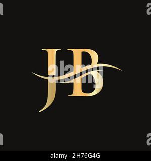 Logo JB. Design iniziale del logo della lettera JB. Illustrazione Vettoriale