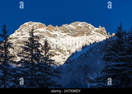 SAVOIE (73), MASSICCIO DELLA VANOISE, TARENTAISE, PARCO NAZIONALE DELLA VANOISE, PRALOGNAN-LA-VANOISE, AIGUILLE DE MEY ANDLE DOIGT Foto Stock