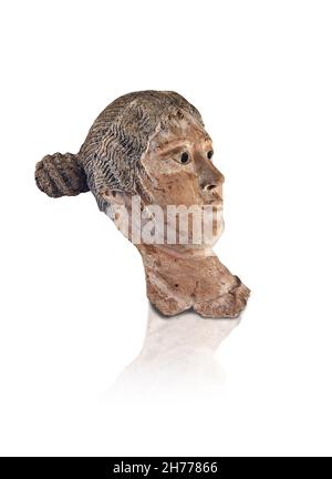 Maschera romana egiziana mummia di una donna, 2 ° secolo ad, dipinto di Paster. Museo di Belle Arti di Lione E413. Le maschere mummie o i ritratti sono spesso maschere in gesso Foto Stock