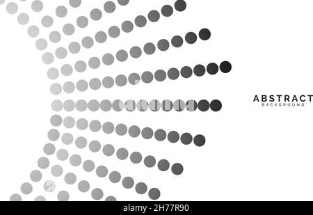 Bianco e grigio sfondo cerchio nero a punti Illustrazione Vettoriale