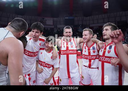 21 Giancarlo Ferrero OpenJobMetis Varese in occasione della gara LBA Italy Championship tra Openjobmetis Varese e Bertram Dutthona Tortona, a Varese, il 20 novembre 2021. Credit: Fabio Averna/Alamy Live News Foto Stock