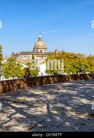 Parque Alameda Vieja en Jerez de la Frontera en la provincia de Cádiz, Bellleza y Detalles / Alameda Vieja Park en Jerez de la Frontera, Cádiz Foto Stock