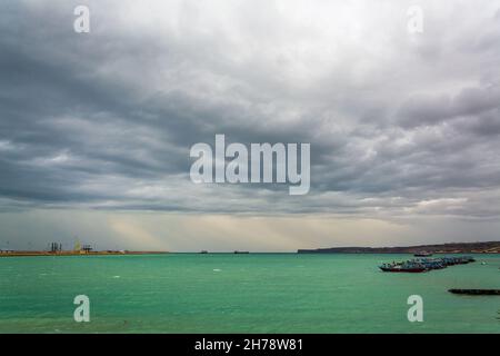 Chabahar, iran 27 ottobre 2021, vista dal porto internazionale di Shahid Beheshti in Chabahar, iran Foto Stock