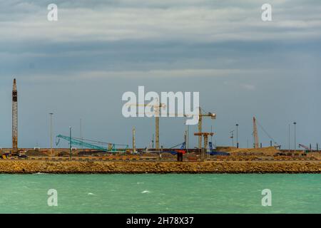 Chabahar, iran 27 ottobre 2021, vista dal porto internazionale di Shahid Beheshti in Chabahar, iran Foto Stock