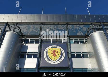 Glasgow, Scozia, 21 novembre 2021. Hampden Park prima della partita della Scottish League Cup a Hampden Park, Glasgow. Il credito dell'immagine dovrebbe leggere: Neil Hanna / Sportimage Foto Stock