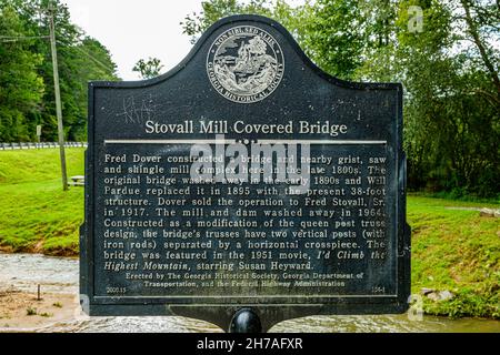 Stoval Mill Covered Bridge, state Route GA-255, sautee Nacoochee, Georgia Foto Stock