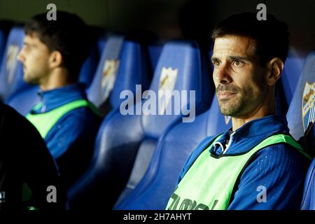 Malaga, Spagna. 15 Nov 2021. Dani Hernandez ha visto durante la partita la Liga Smartbank tra Malaga CF e CD Tenerife allo Stadio la Rosaleda, a Malaga. (Punteggio finale: Malaga CF 1:0 CD Tenerife) (Photo by Francis Gonzalez/SOPA Images/Sipa USA) Credit: Sipa USA/Alamy Live News Foto Stock