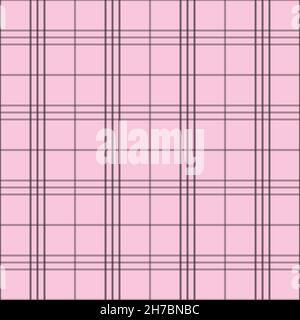 Sfondo del motivo selezionato. Design vettoriale a plaid senza cuciture in rosa e grigio. Semplice risorsa tartan linea. Illustrazione Vettoriale