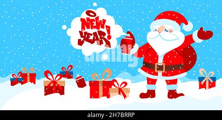 Carino Cartoon Hiphop Urban Style Babbo Natale irrorazione Graffity New Year Vector Illustration Art Illustrazione Vettoriale