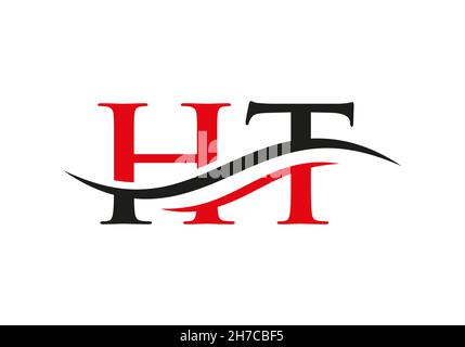 Logo HT Letter Linked per l'identità aziendale. Modello vettoriale per il logo HT con lettera iniziale Illustrazione Vettoriale