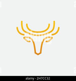 disegno vettoriale. Logo creato da line art antler moose logo forma idea. Illustrazione Vettoriale