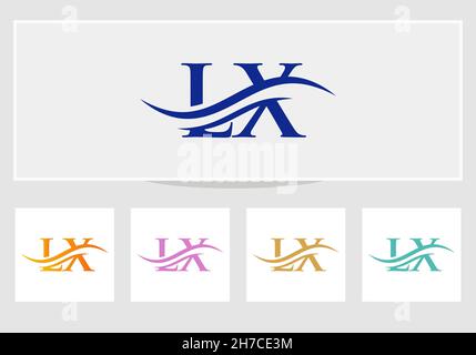 Logo LX. Monogramma lettera LX logo disegno Vector. Logo LX letter con design moderno e alla moda Illustrazione Vettoriale