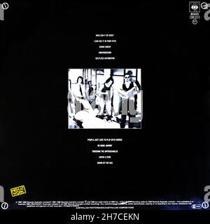 Uomini al lavoro: 1981. Copertina posteriore LP: Business as usual Foto Stock