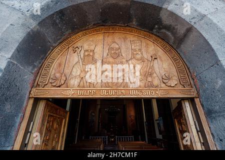 18 maggio 2021, Oshakan, Armenia: Chiesa di San Mesrop Mashtots - il fondatore dell'alfabeto e della lingua armena. La tomba del santo si trova all'interno Foto Stock