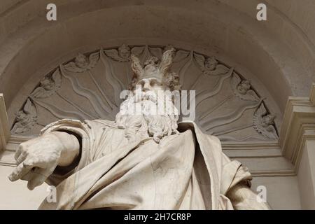 Particolare della fontana di Mosè, Roma, Italia Foto Stock