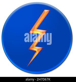 Immagine dell'icona del flash isolata su sfondo bianco Foto Stock