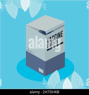 vaccino covid19 scatola Illustrazione Vettoriale