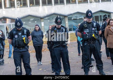 Southend on Sea, Regno Unito. 22 novembre 2021. Prittlewell Essex 22 novembre 2021 Memorial funeral service per Sir David Amess presso St Mary's Church Prittlewell, Essex Credit: Ian Davidson/Alamy Live News Foto Stock