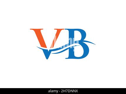 Design del logo VB. Vettore iniziale del logo della lettera VB. Swoosh lettera VB logo design Illustrazione Vettoriale