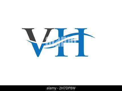 Design moderno del logo VH per l'identità aziendale e aziendale. Lettera VH creativa con concetto di lusso Illustrazione Vettoriale