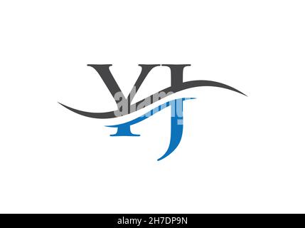 Disegno iniziale del logo YJ con lettera collegata. Moderna lettera YJ logo design vettore con moderno trendy Illustrazione Vettoriale