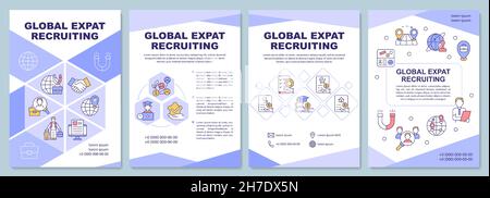 Modello di brochure per il reclutamento di espatriati a livello globale Illustrazione Vettoriale