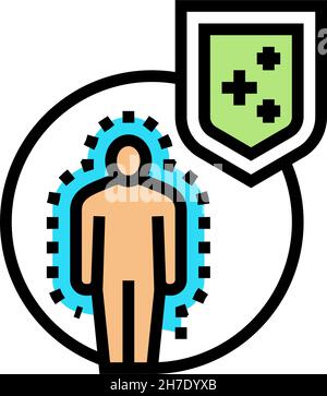 immunità del corpo difesa colore icona vettore illustrazione Illustrazione Vettoriale