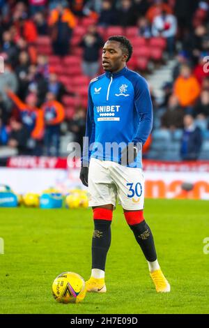 FASHION SAKALA, calciatore professionista, gioca per Rangers FC, Glasgow, Scozia, Regno Unito Foto Stock