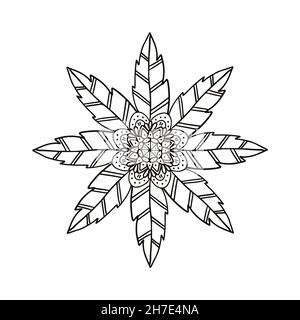 Intimo sfondo di mandala geometrico. Splendido ornamento circolare decorativo isolato su sfondo bianco Illustrazione Vettoriale